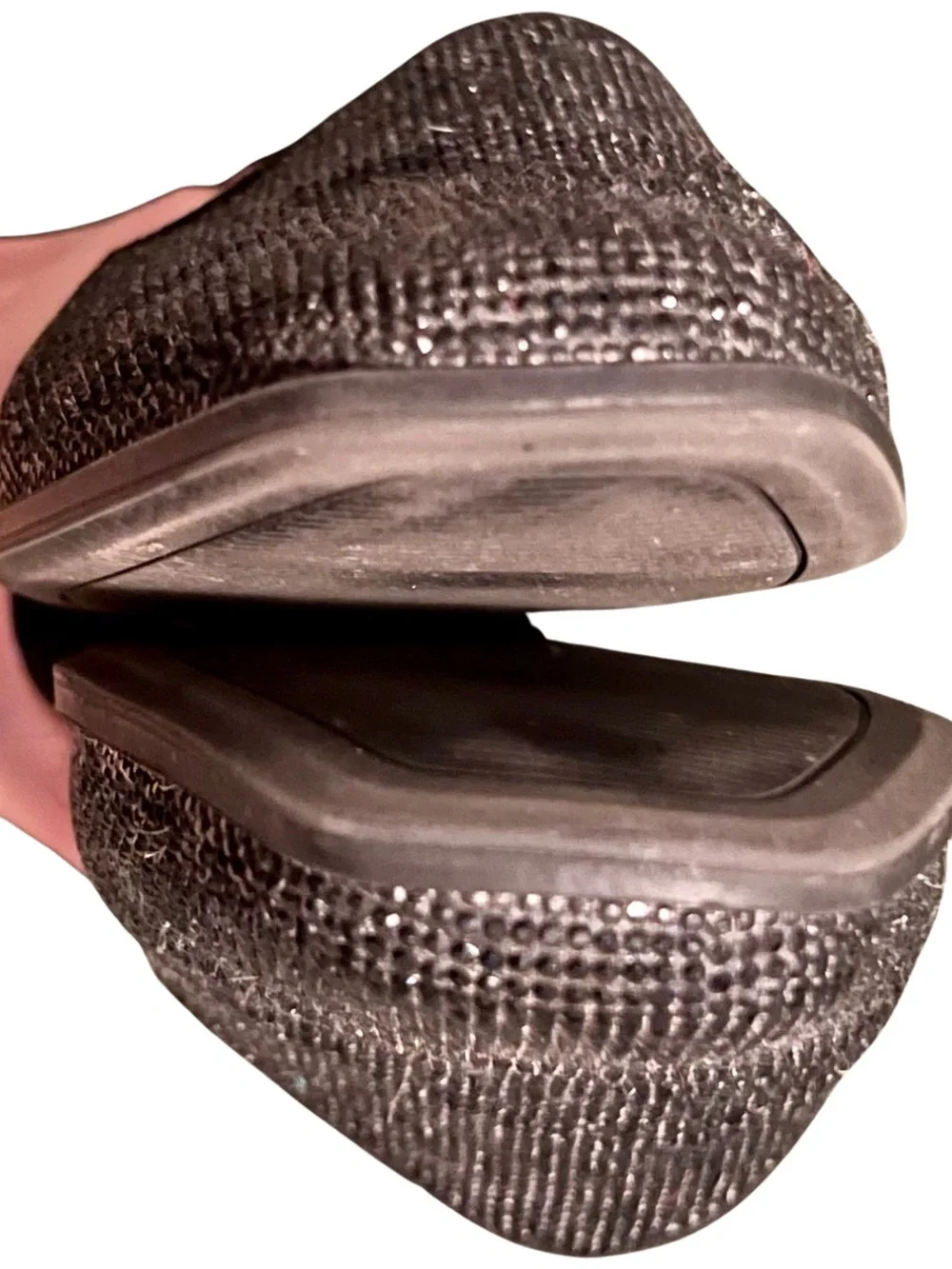 Chelsea & Violet Leone Black Crystal Rhinestone Loafers Size 9
